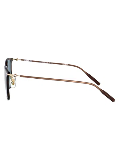 Montblanc Havana-gold-green Injection Sunglasses