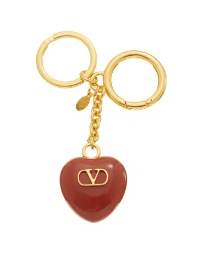 Valentino Coeur Royal Vlogo Key Chain Bag Charm In Gold