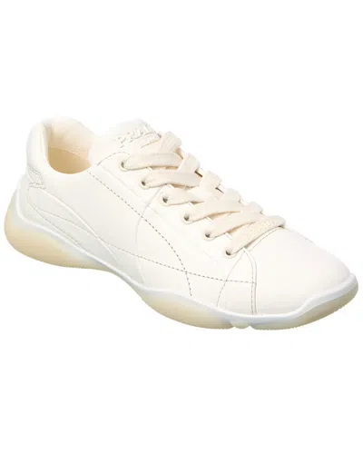 Prada Leather Sneakers Crafted Geometric Stitching