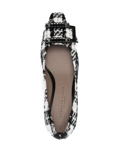 Roberto Festa Pointed-toe Pumps With Rhinestone Detailing In Tweed
