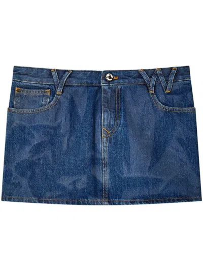 Vivienne Westwood Blue Foam Denim Miniskirt In Blue