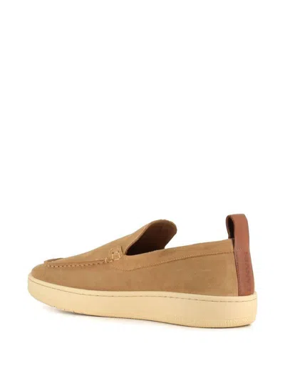 Lanvin Suede Slipper Loafers Dark Beige