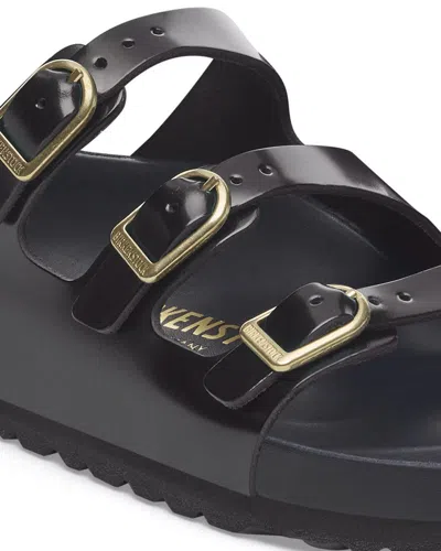Birkenstock Florida Dbuckle Exquisite Shine Fit S Shoes In Black