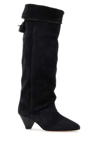 Isabel Marant Suede Knee Length Boots With Cone Heel