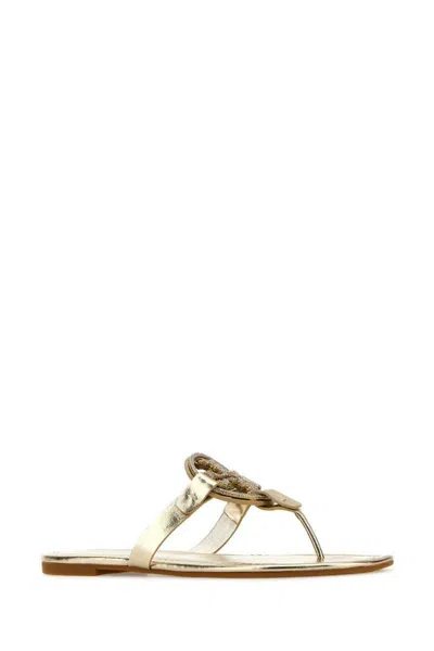 Tory Burch Slippers In Gold