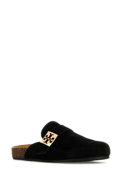 Tory Burch Mellow Suede Buckle Slide Mules
