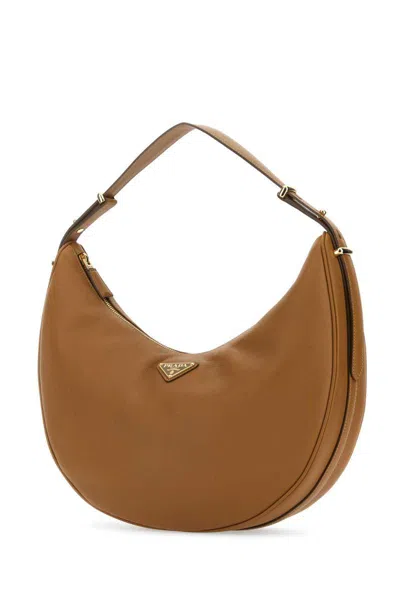 Prada Brown Arqu Hobo Bag