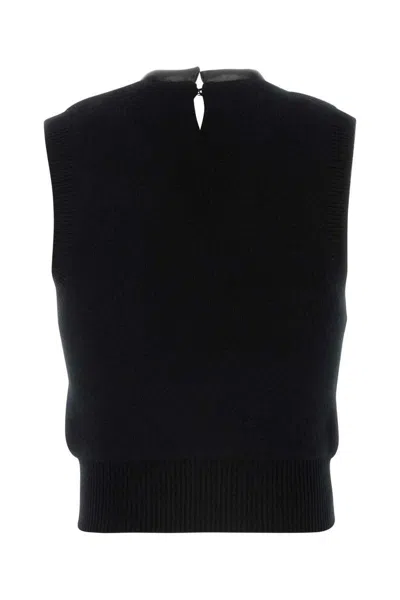 Alexander Wang Women Black Stretch Wool Blend Vest In Black