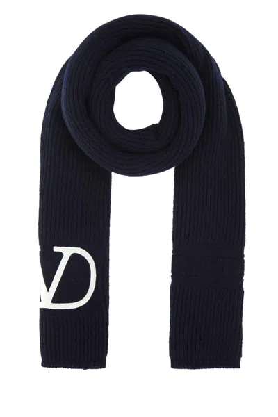 Valentino Garavani Women Midnight Blue Wool Scarf