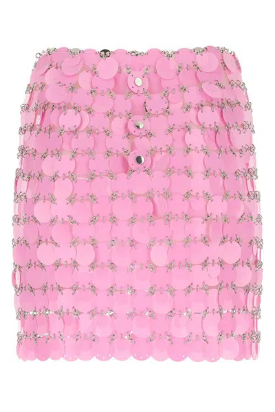 Rabanne Sequin-embellished Chainmail Mini Skirt In Pink