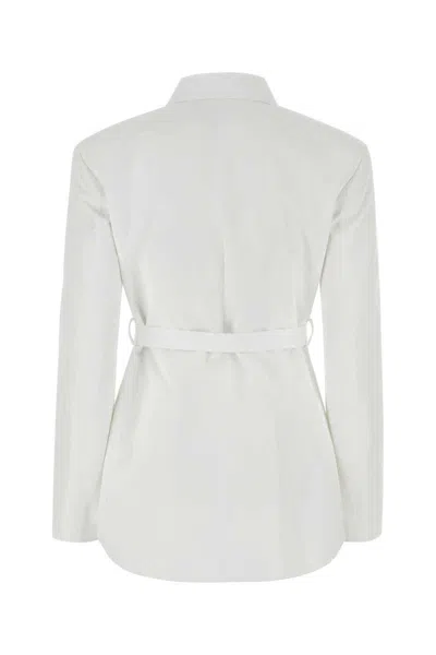 Valentino Garavani Women White Poplin Overcoat In White