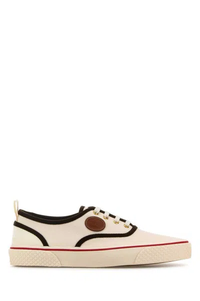 Valentino Nojoke Canvas Sneakers With Contrasting Profiles In White