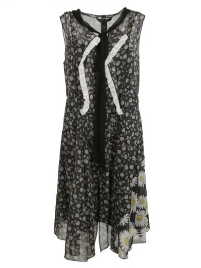 Shop Marc Jacobs Daisy Print Voile Dress In Black Multi