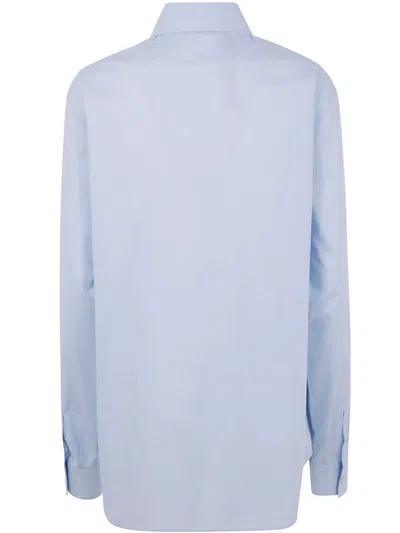 N°21 Shirt With Embroidered Logo In Blue