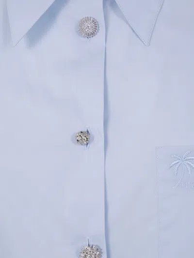 N°21 Shirt With Embroidered Logo In Blue