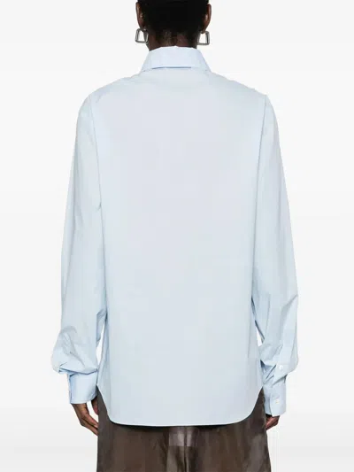 N°21 Shirt With Embroidered Logo In Blue