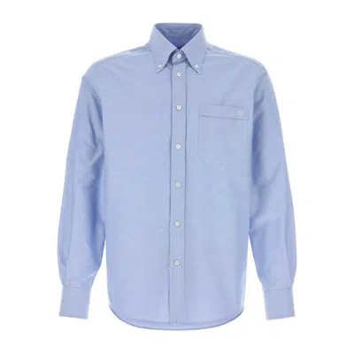 Valentino Camicia Maniche Lunghe Celeste