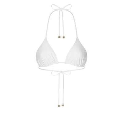 Dolce & Gabbana Leopard-print Padded Triangle Bikini Top In White