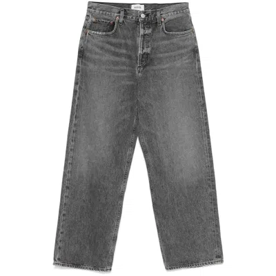 Agolde Low Slung Baggy 30.5 Jeans In Black