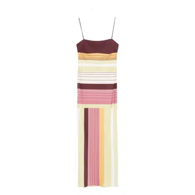 Sir Womens Elisa Stripe Fontana Striped Silk Midi Dress Xs In Multi