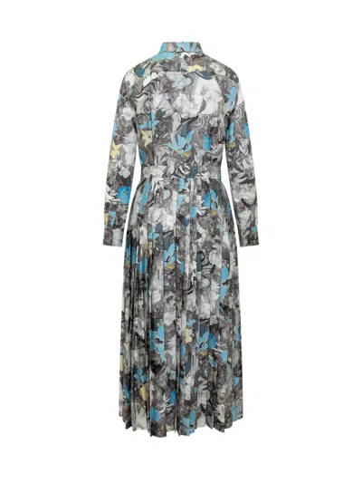 Tory Burch Printed Pleated Silk Twill Dress
