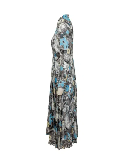 Tory Burch Printed Pleated Silk Twill Dress