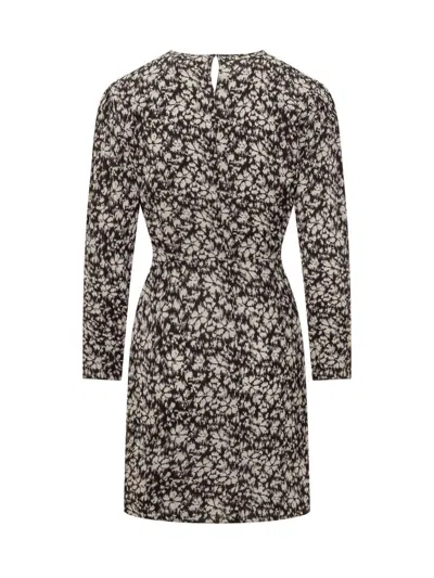 Isabel Marant Étoile Viscose Printed Dress Asymmetric Hem In Black