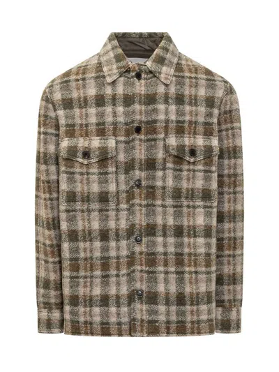 Isabel Marant Checkered Knit Jacket Brushed Finish In Brown