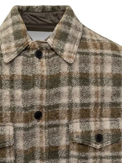 Isabel Marant Checkered Knit Jacket Brushed Finish In Brown