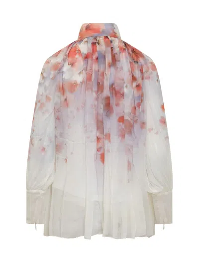 Zimmermann Crush Pleated Floral-print Crepon Blouse