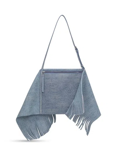 Jw Anderson Blue Suede Shoulder Bag In Blue