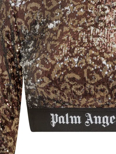 Palm Angels Top With Sequins In Brown