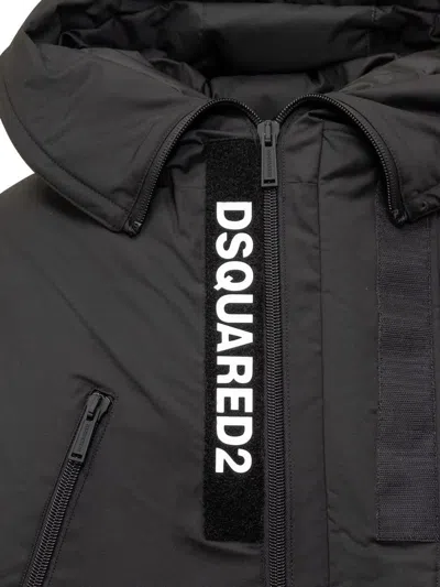 Dsquared2 Black Polyester Trenches And Coats In Black