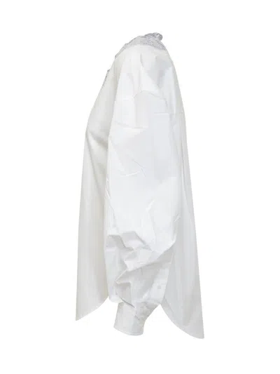 Jw Anderson V-neck Lace Shirt In White