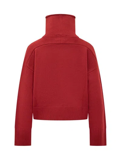 Loulou Studio Stintino Wool Blend Turtleneck Sweater In Red