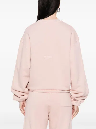 Autry Relaxed-fit Cropped Sweatshirt With Subtle Logo Detail In Pink