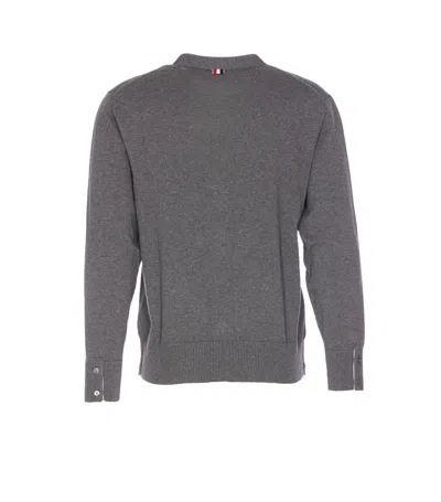 Thom Browne 4bar Cotton Cardigan In Gray