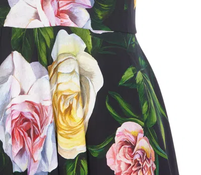 Dolce & Gabbana Peony And Rose-print Cady Midi Dress With Circle Skirt
