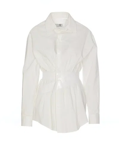 Mm6 Maison Margiela Mm6 By Maison Margiela Tailored Cotton Poplin Shirt In White