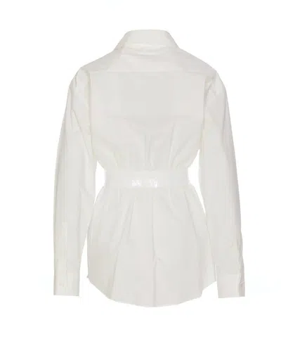 Mm6 Maison Margiela Mm6 By Maison Margiela Tailored Cotton Poplin Shirt In White