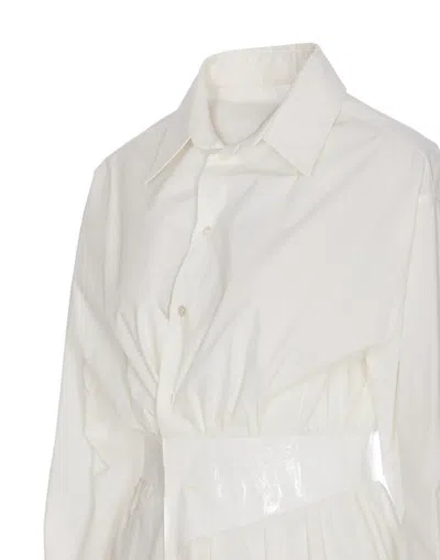 Mm6 Maison Margiela Mm6 By Maison Margiela Tailored Cotton Poplin Shirt In White