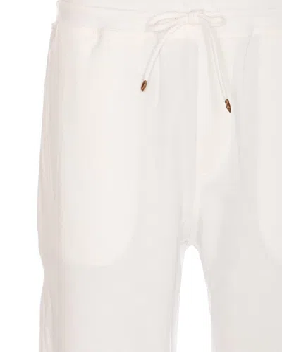 Brunello Cucinelli Men Track Pants With Edging In White