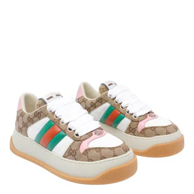 Gucci Multicolor Gg Fabric Double Screener Sneakers