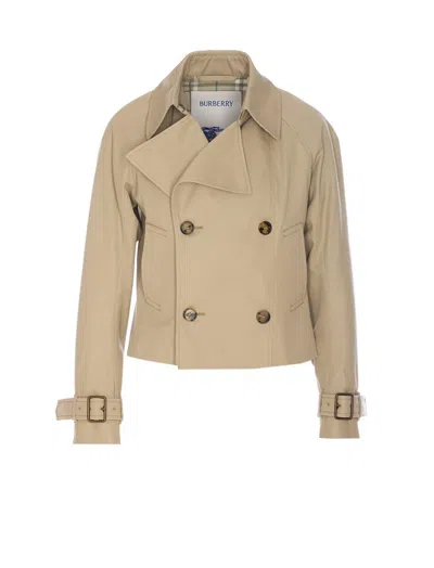 Burberry Women Trench Cropped Gabardine Jacket