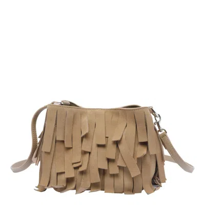 Hogan Hocket Mini Bucket Bag In Suede With Fringe Workmanship