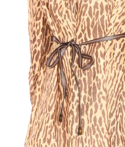 Zimmermann Leopard Print Cascadian Blouse In Multi