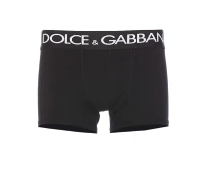 Dolce & Gabbana Bipack Logo Regular Boxer In Black