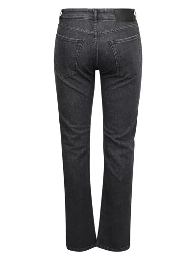 Stella Mccartney Womens Vintage Black Denim Logo-patch Regular-fit Mid-rise Stretch-denim Mom Jeans M In Black