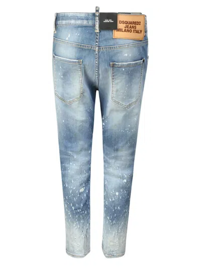 Dsquared2 Distressed Effect Cropped Skinny Jeans In Blue
