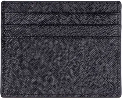 Prada Black Card Holder In Saffiano